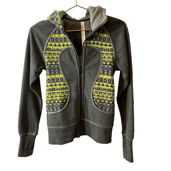 Lululemon Special Edition Scuba Hoodie Fair Isle Knit Panels Size 2 - Picture 1 of 9